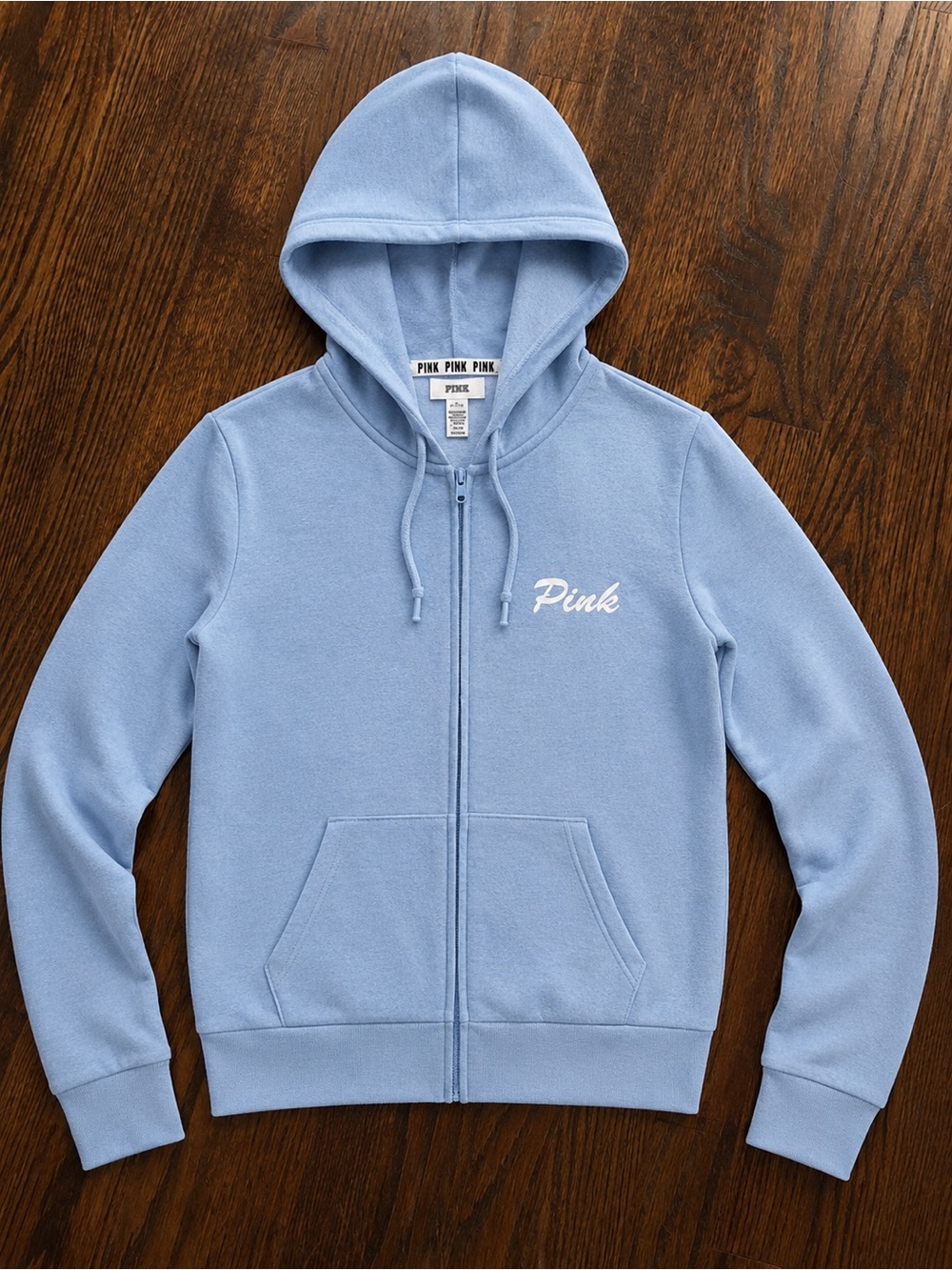 PINK Victoria's Secret Light Blue Zip-Up Hoodie